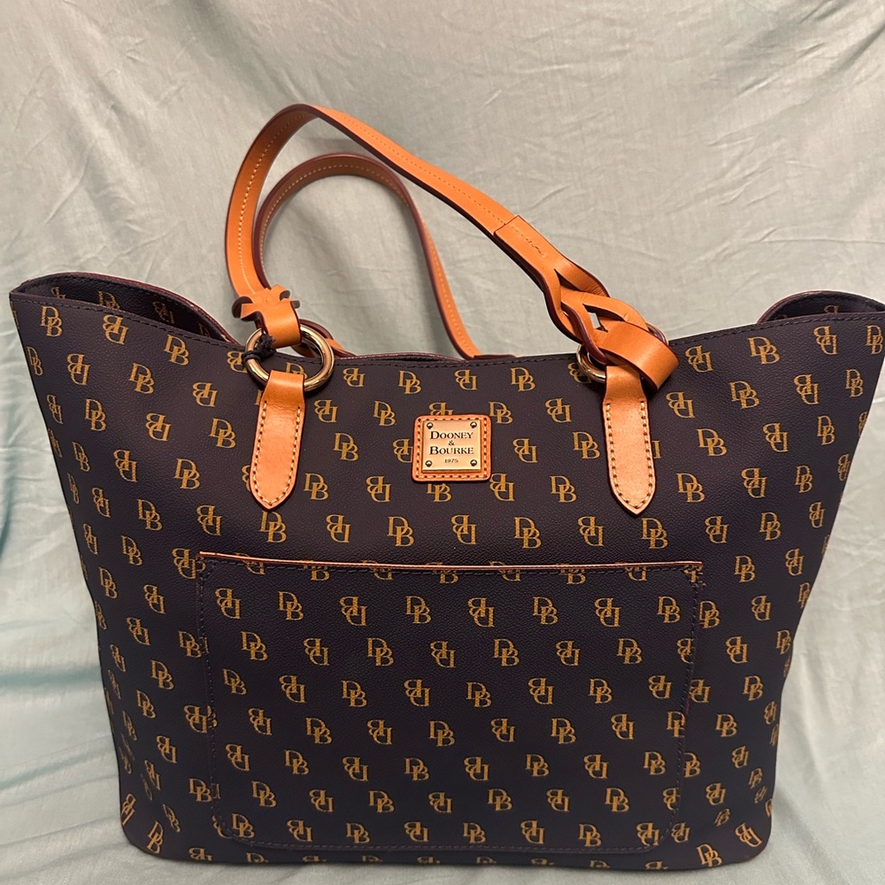 Dooney & Bourke Black and Brown Logo Tote